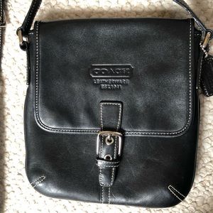 Vintage coach bag black w/white stitching